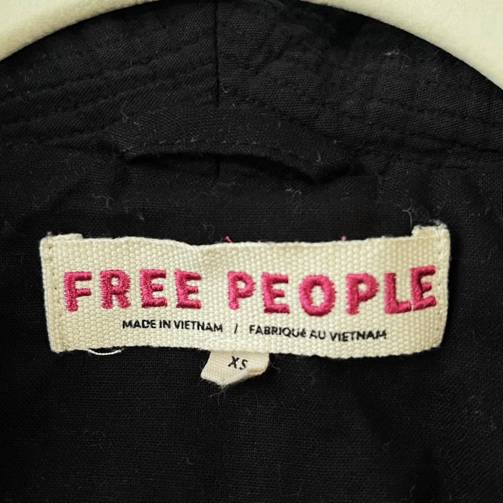 Free People Rowan Blazer 100% Cotton Black Two Front Button Size XS - Picture 12 of 15